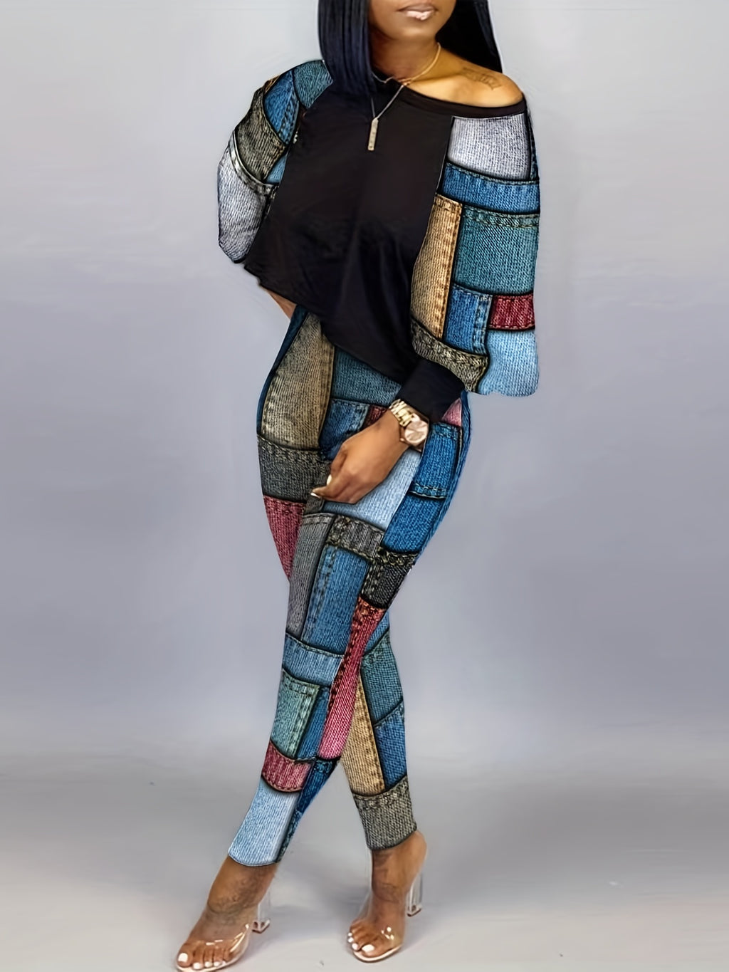 Patchwork Casual Two-piece Set - ATSProducts