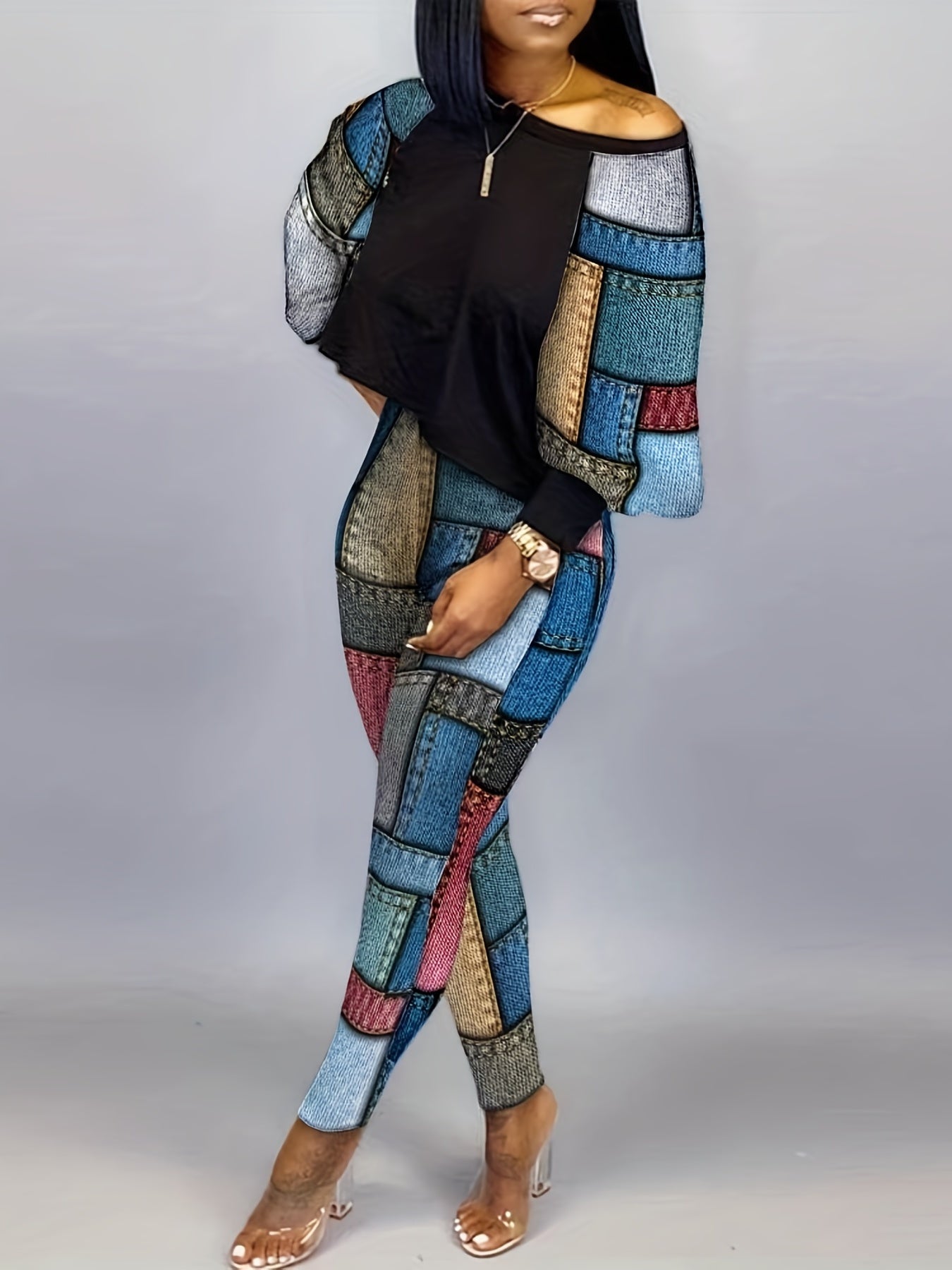 Patchwork Casual Two-piece Set - ATSProducts