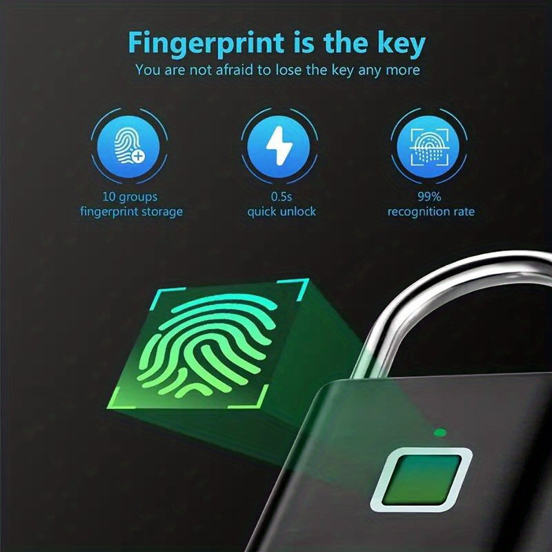 1pc Advanced Biometric Smart Padlock - ATSProducts