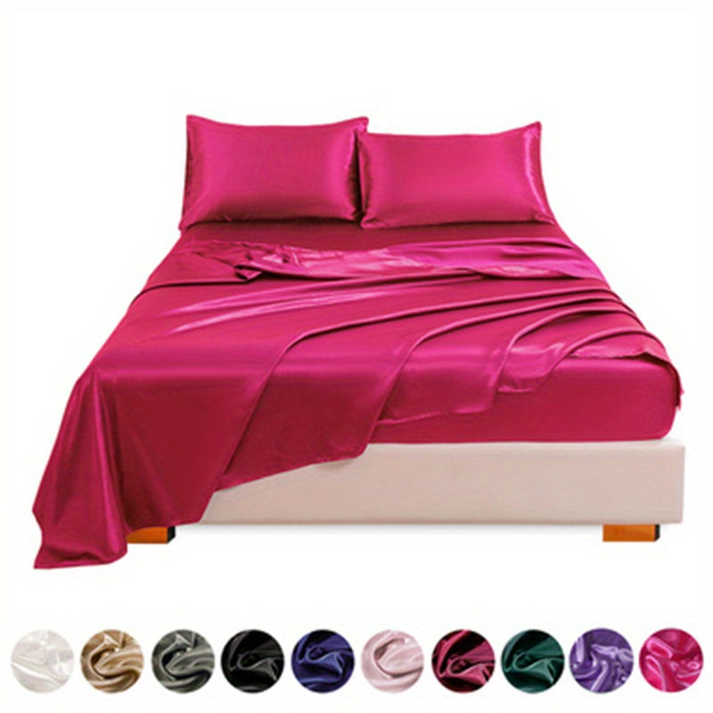 4pc Satin Bed Sheet Set - ATSProducts