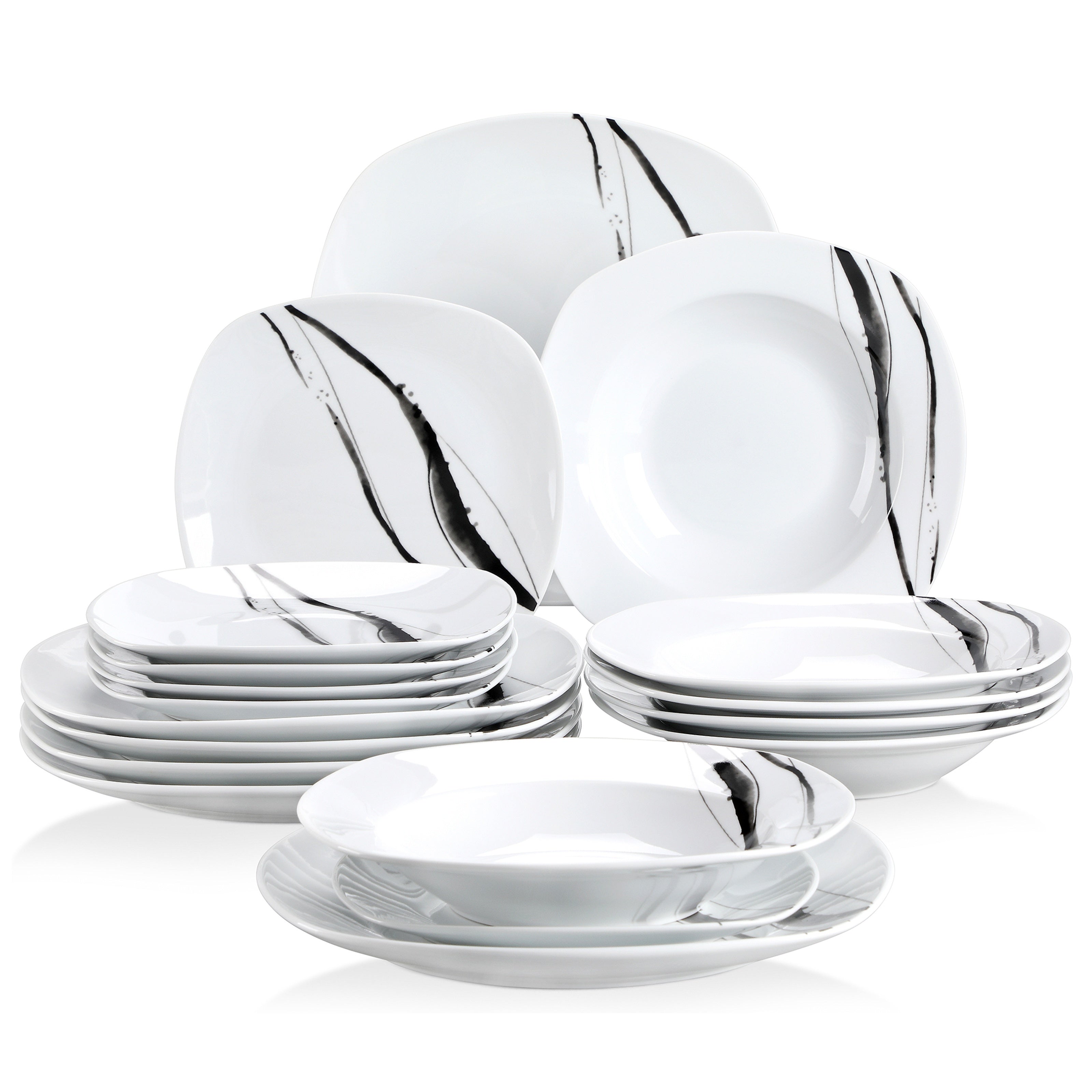 Veweet 18Pc Porcelain Dinnerware Set - ATSProducts