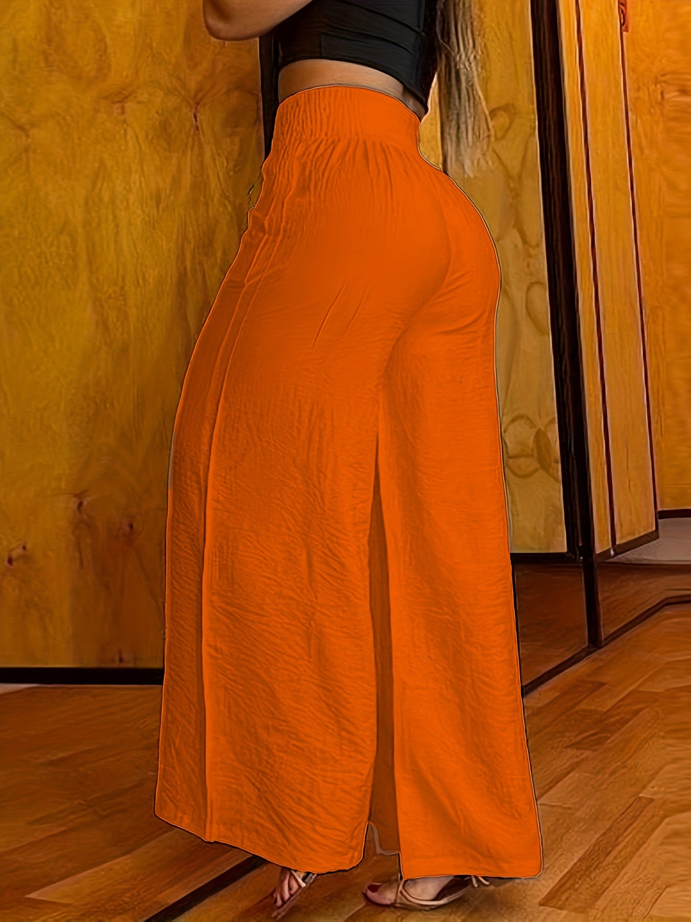 Casual Wide Leg High Waist Pants - ATSProducts