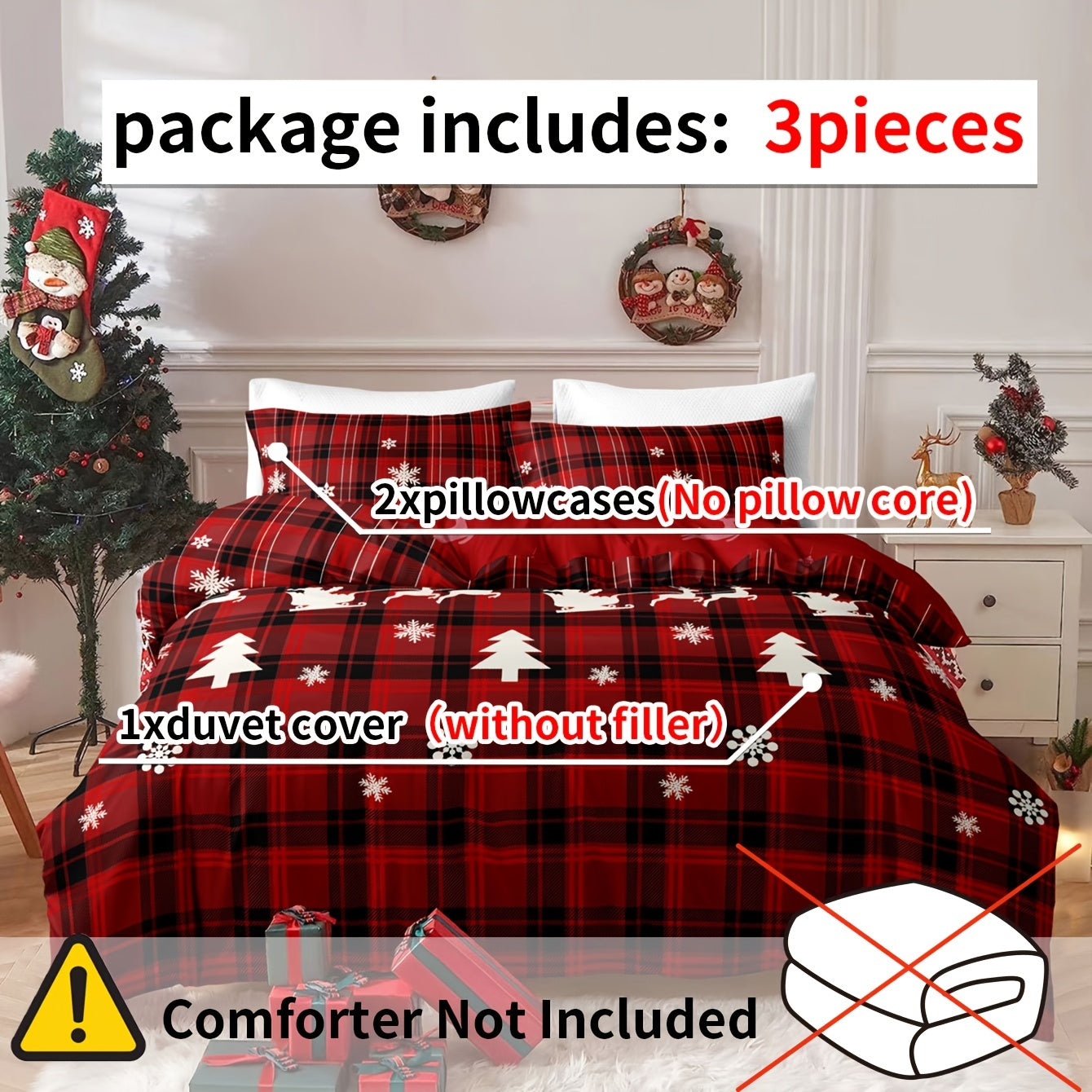 3pcs Christmas Duvet Cover Set - ATSProducts