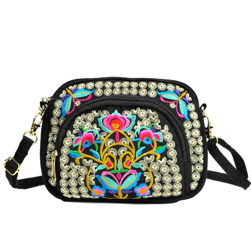 Vibrant Floral Embroidered Crossbody Bag - ATSProducts