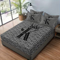 3-Piece Soft & Comfortable English Black K Pattern Fitted Sheet Set - ATSProducts