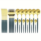 24Pc Gold Silverware Set - ATSProducts