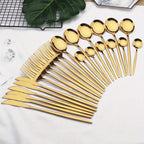 24Pc Gold Silverware Set - ATSProducts
