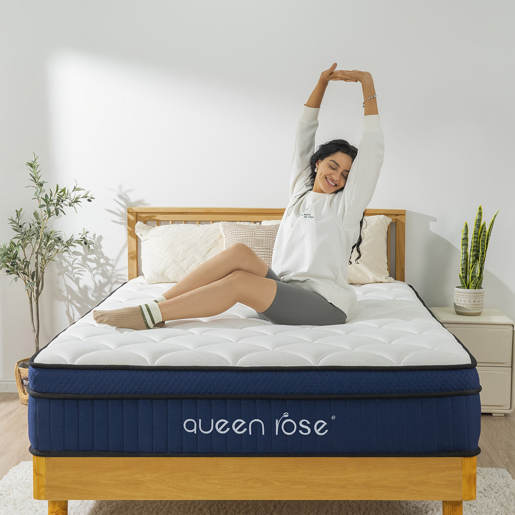 QUEEN ROSE 12 Inch Hybrid Mattress in a Box with Gel Memory Foam - ATSProducts