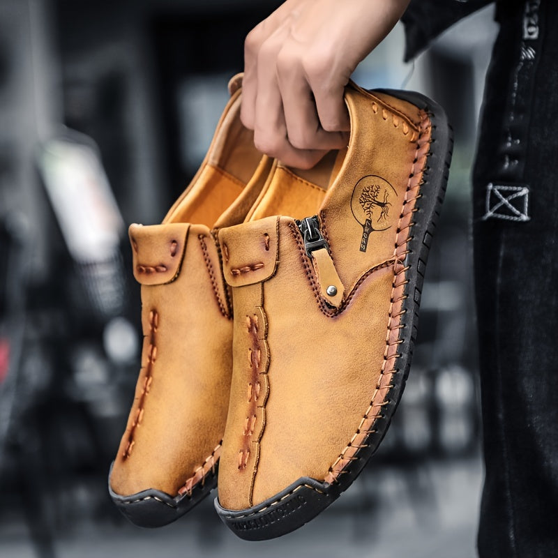 Men's Handmade With Zipper Closure Loafers - ATSProducts