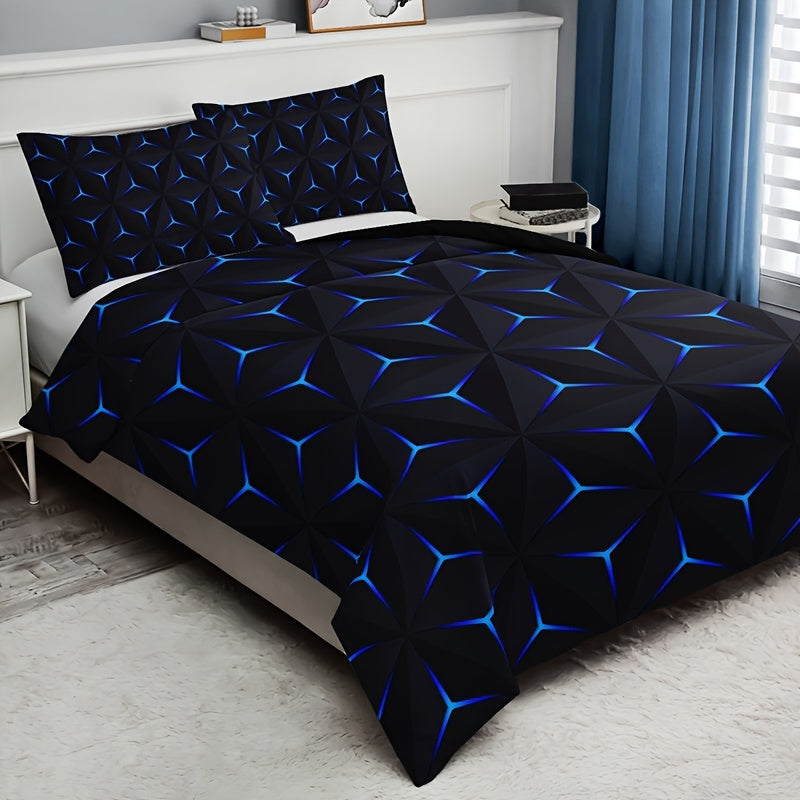 Blue Argyle 3-Piece Duvet Set - ATSProducts