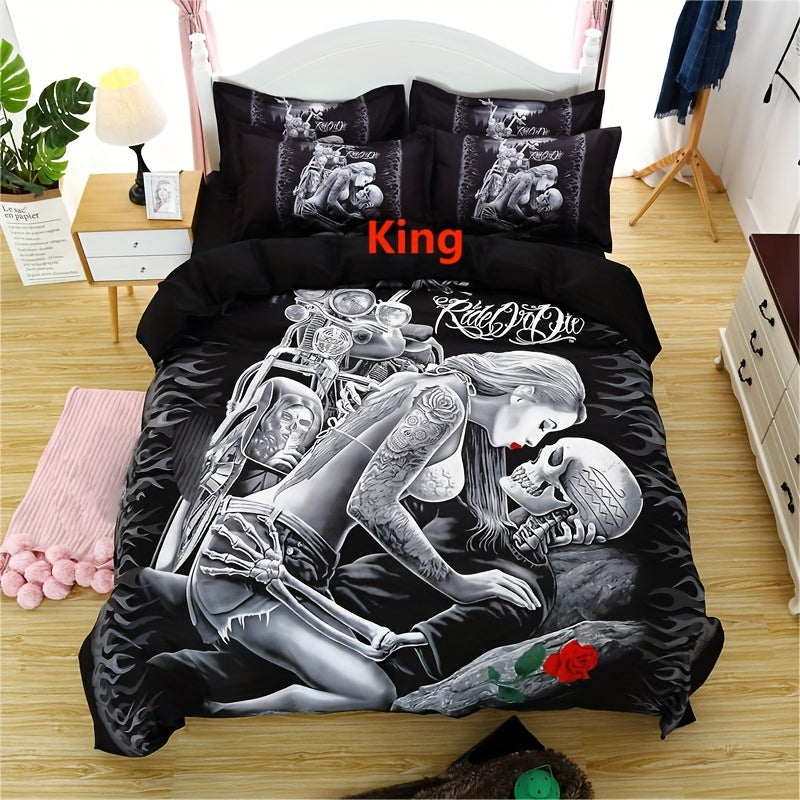 Skull Rose 3pcs Bedding Set - ATSProducts