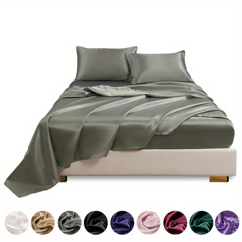 4pc Satin Bed Sheet Set - ATSProducts