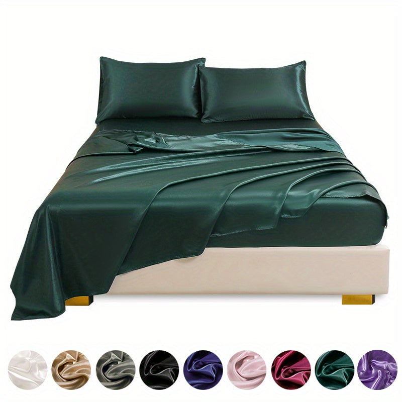 4pc Satin Bed Sheet Set - ATSProducts