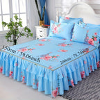3pcs Tropical Floral Bed Skirt Set - ATSProducts
