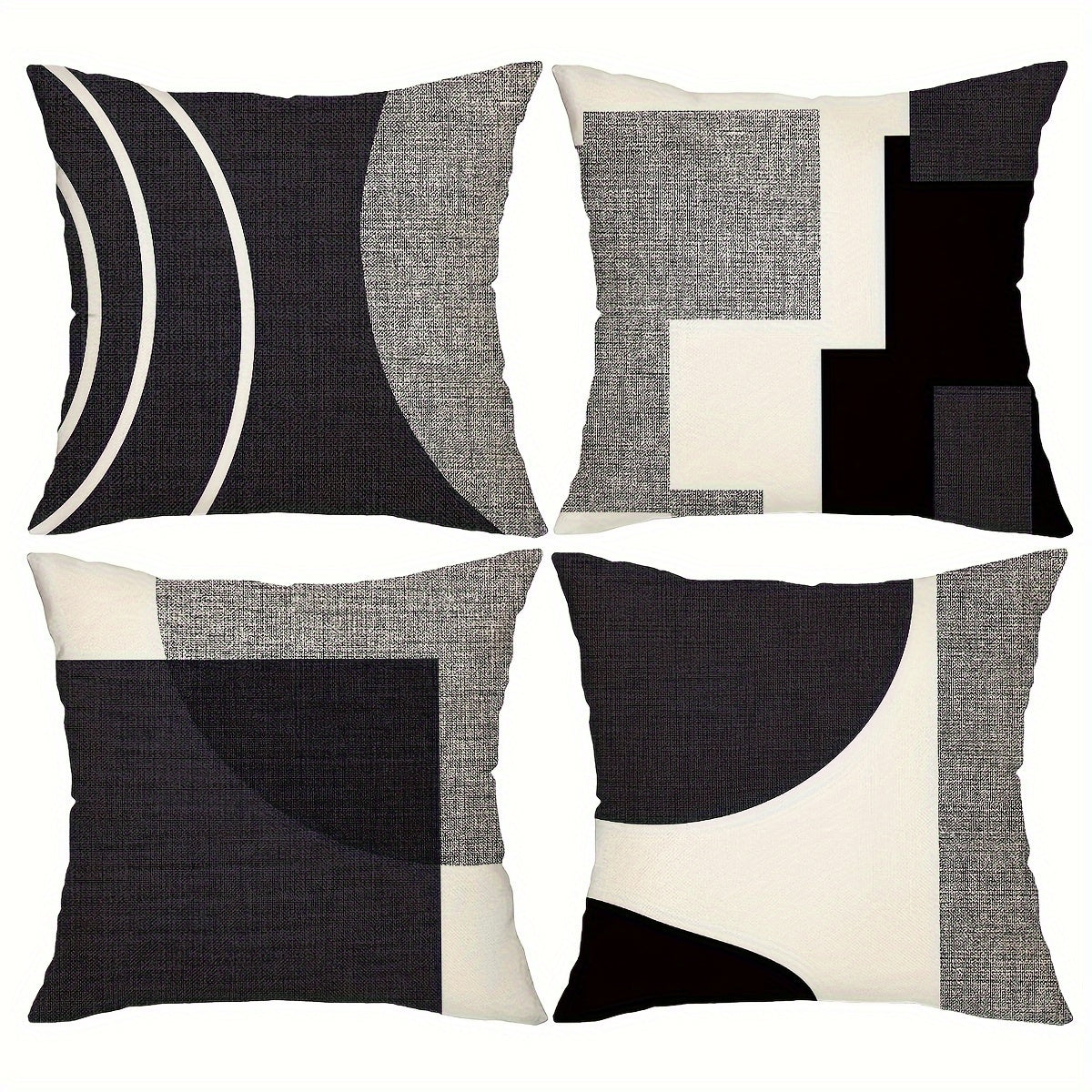 4pcs/Set, Black And White Decorative Pillow Covers - ATSProducts