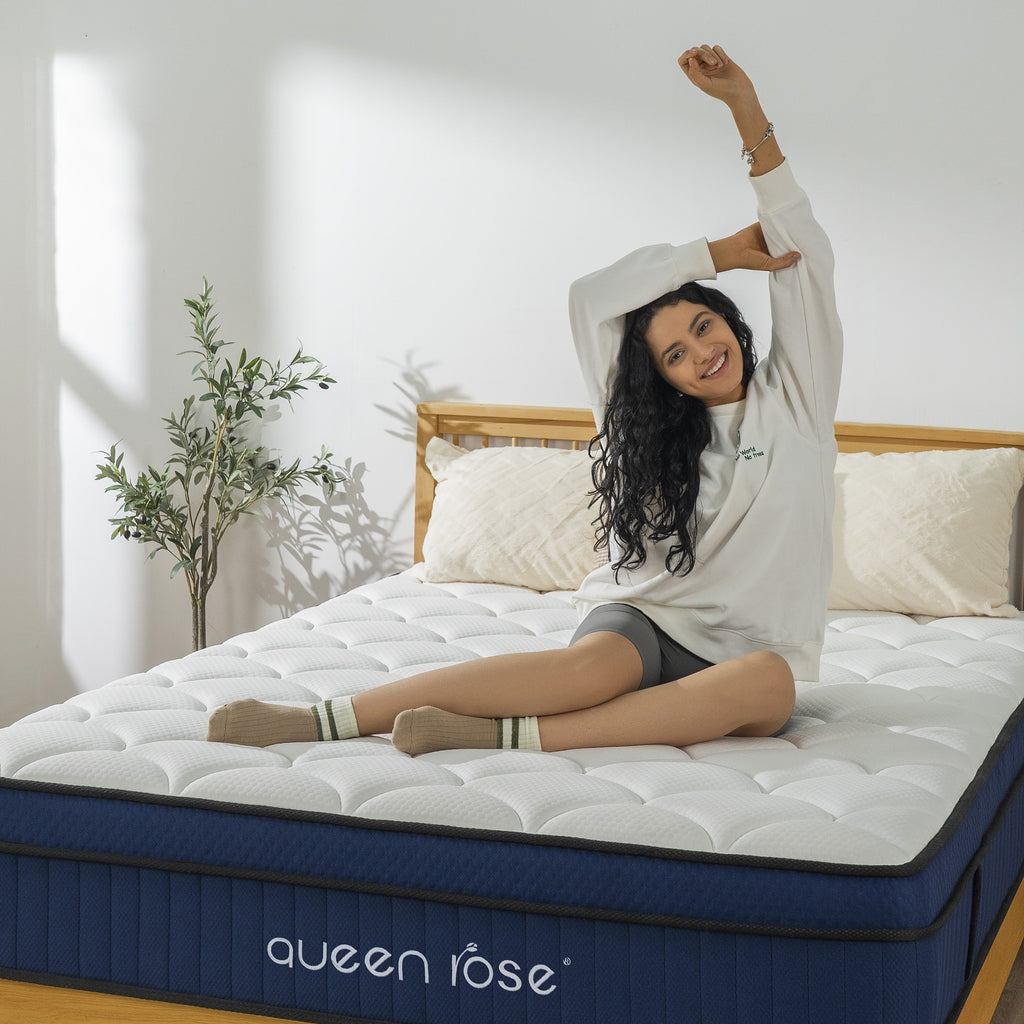 QUEEN ROSE 12 Inch Hybrid Mattress in a Box with Gel Memory Foam - ATSProducts