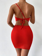 Backless One Shoulder Bodycon Dress - ATSProducts