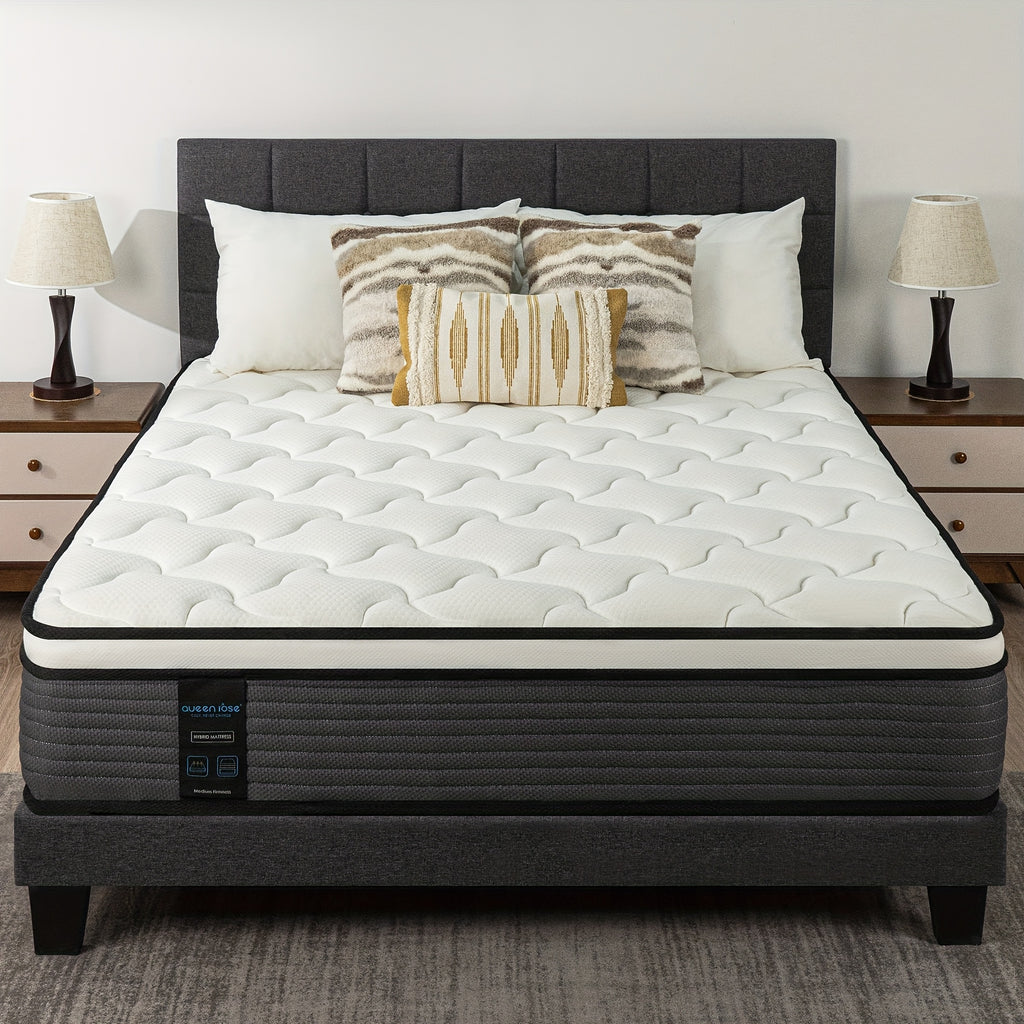 QUEEN ROSE 12 Inch Hybrid Mattress in a Box with Gel Memory Foam - ATSProducts