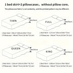 3pcs Tropical Floral Bed Skirt Set - ATSProducts