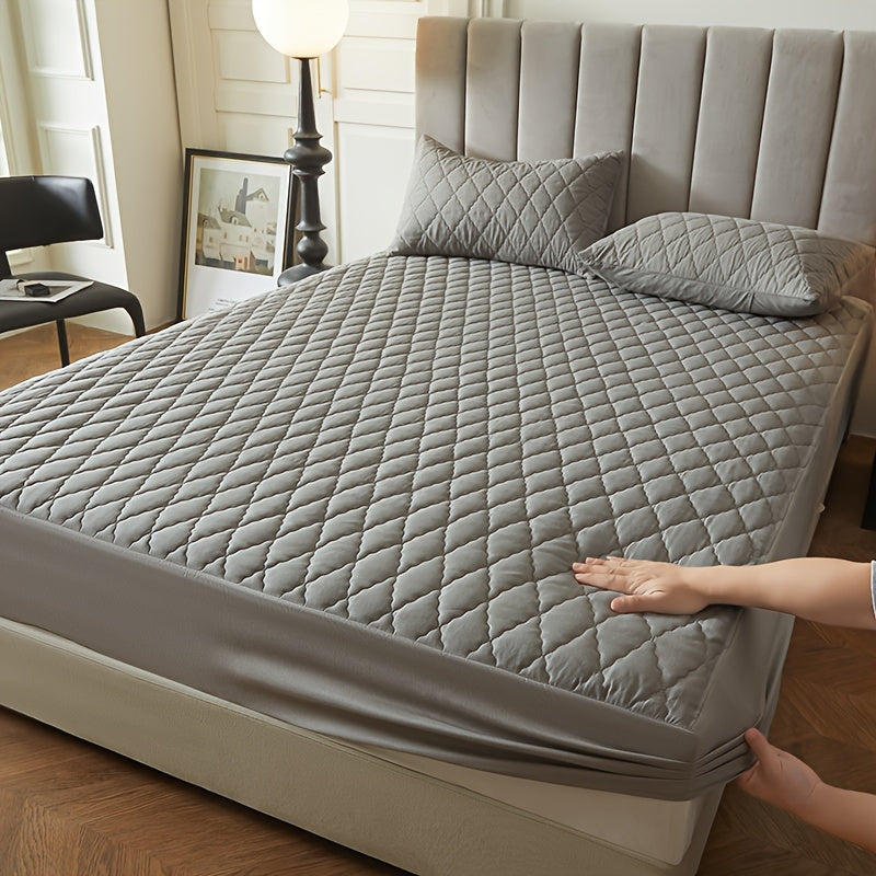 1pc Layered Solid Color Waterproof Mattress Protector - ATSProducts