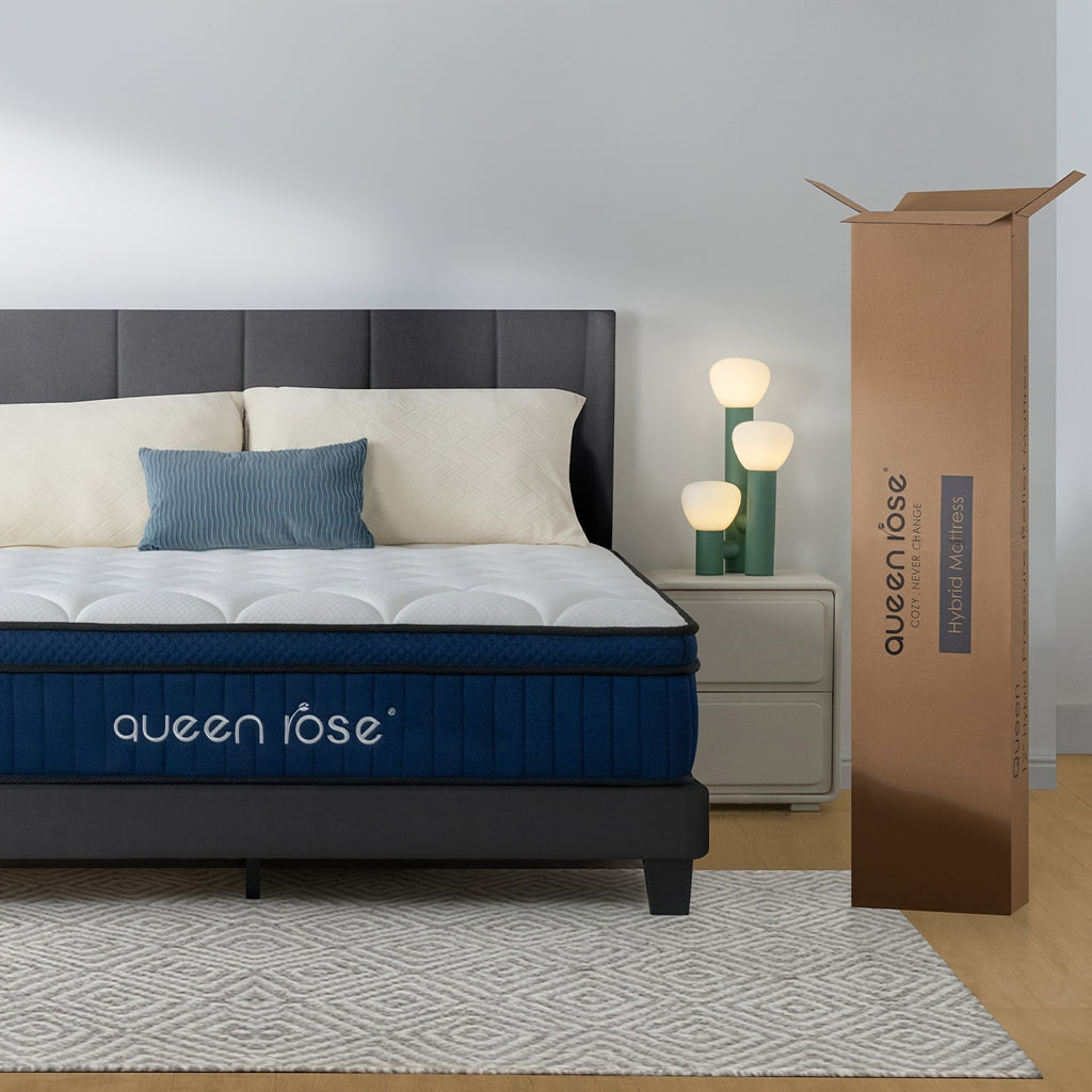 QUEEN ROSE 12 Inch Hybrid Mattress in a Box with Gel Memory Foam - ATSProducts