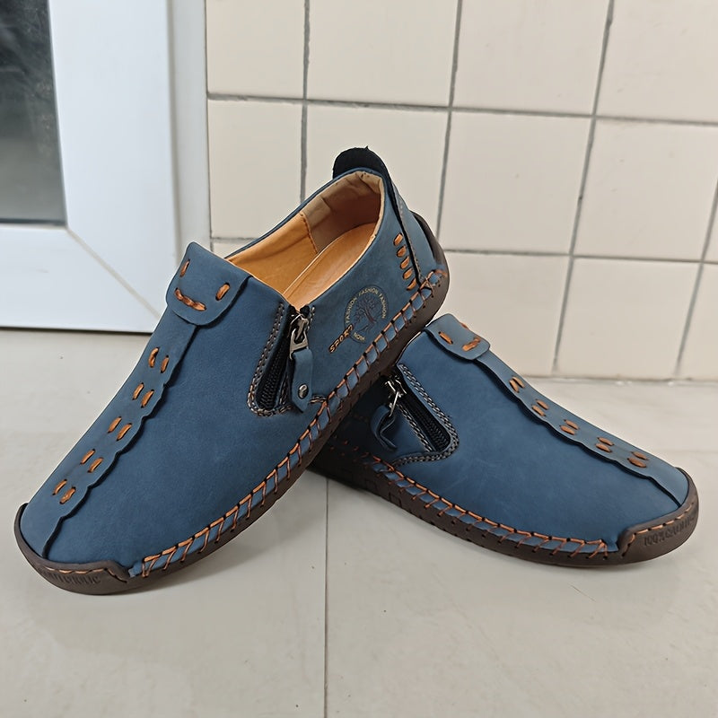 Men's Handmade With Zipper Closure Loafers - ATSProducts