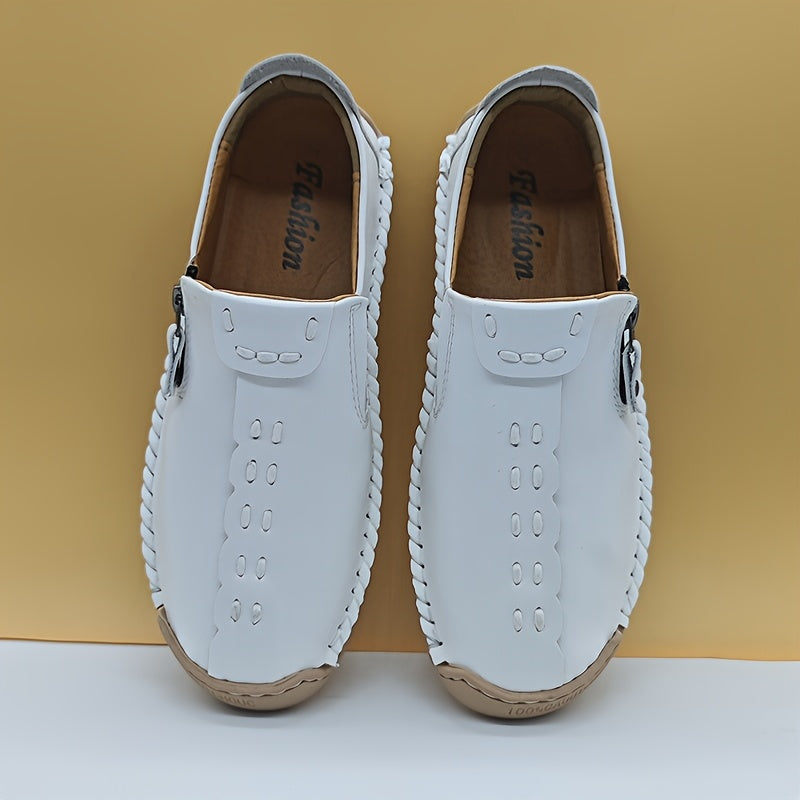 Men's Handmade With Zipper Closure Loafers - ATSProducts
