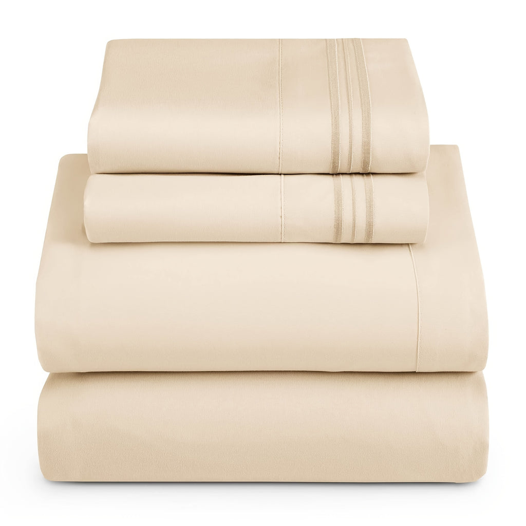 3/4pcs Beige Synthetic Fiber Sheet Set - ATSProducts