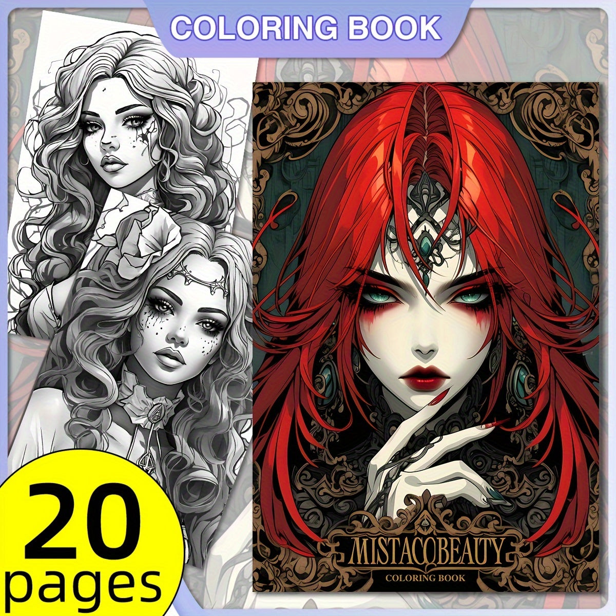 2pcs, Goth Girl Coloring Books - ATSProducts