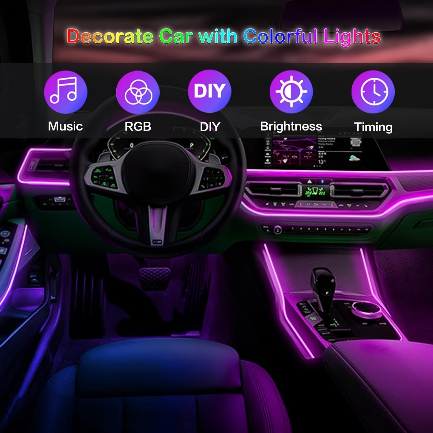 196 Inch Car Interior LED Strip Lights - ATSProducts