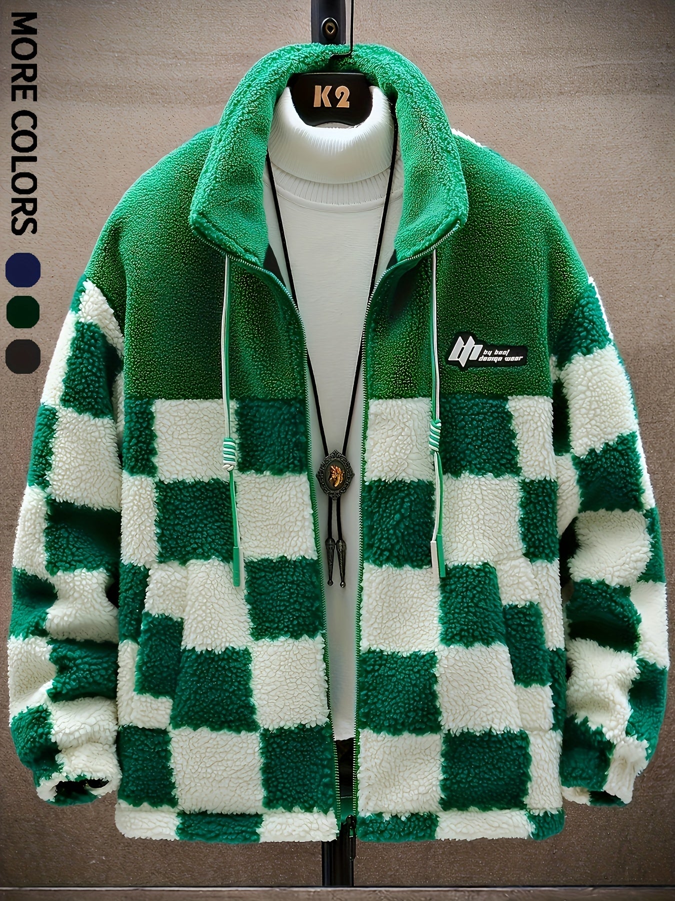 Plush Checkered Coat - ATSProducts