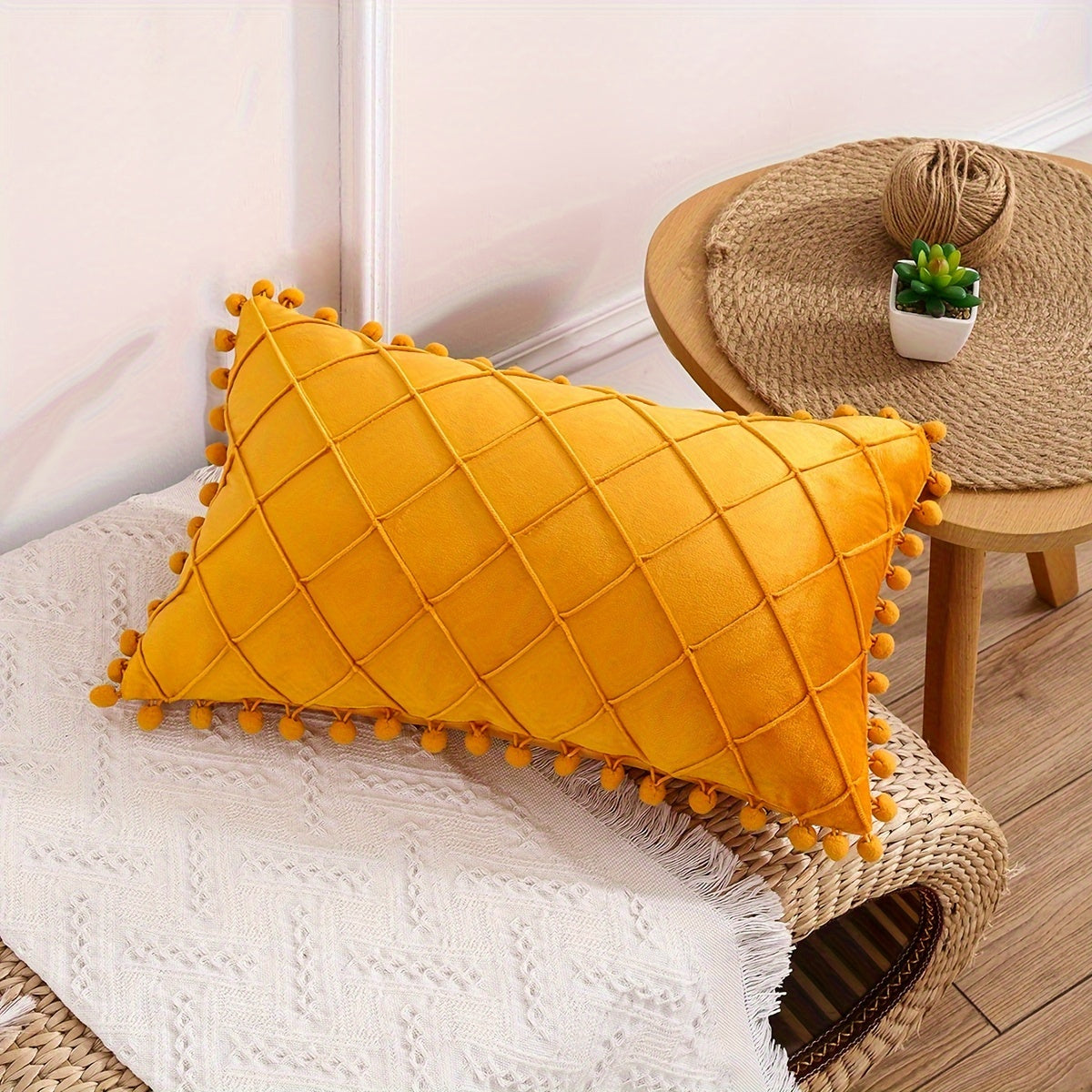 1pc Pom-Pom Decorative Throw Pillow Cover - ATSProducts