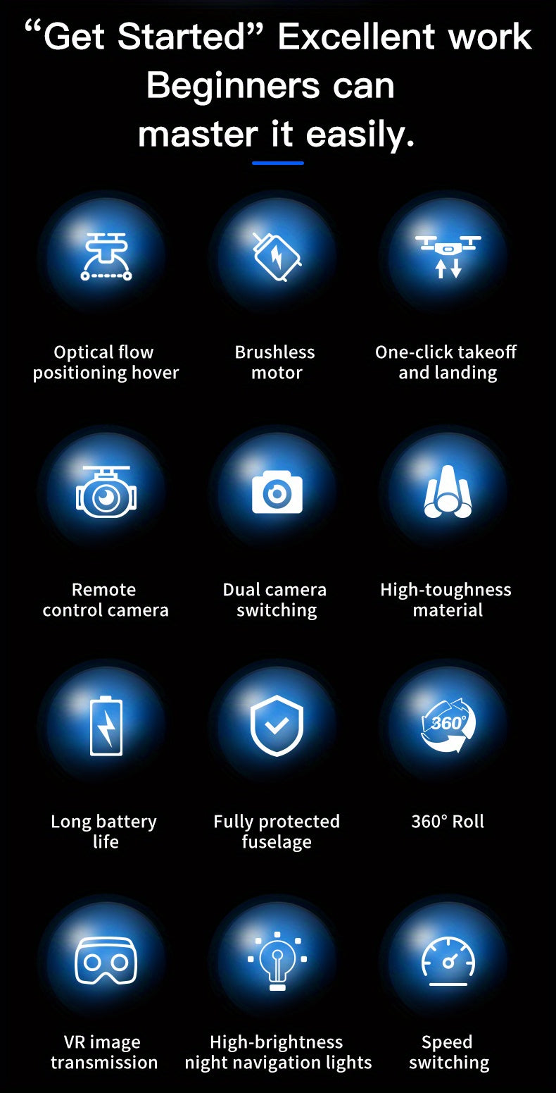VR Model Quadcopter Drone with Head Mounted VR Glasses - ATSProducts
