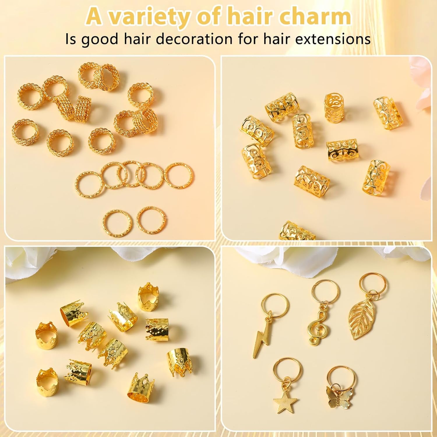 275 Pcs Golden Hair Jewelry - ATSProducts