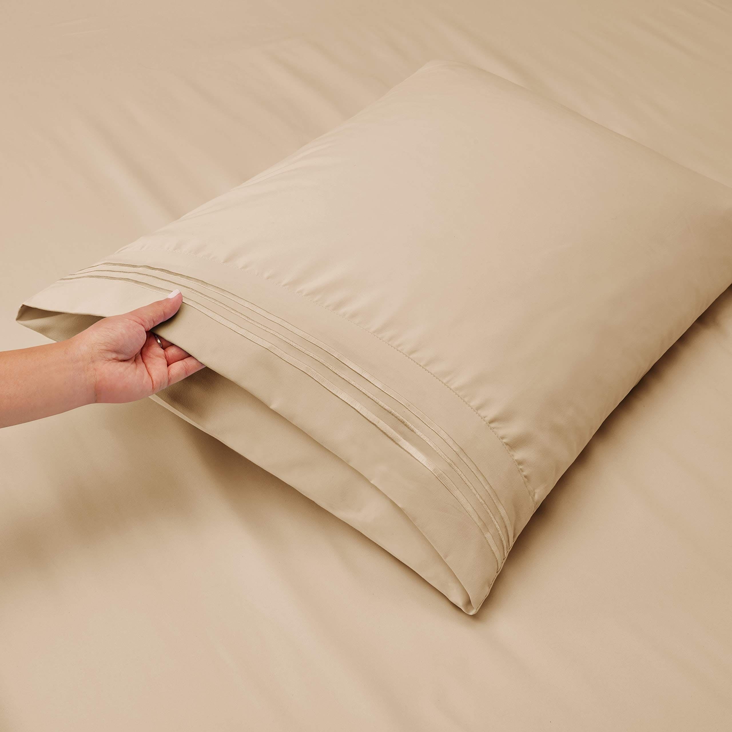 3/4pcs Beige Synthetic Fiber Sheet Set - ATSProducts