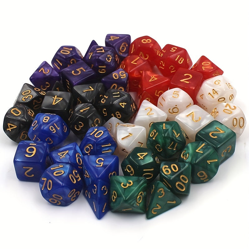 42-Piece Vibrant Polyhedral Dice Set - 6 Colors - ATSProducts