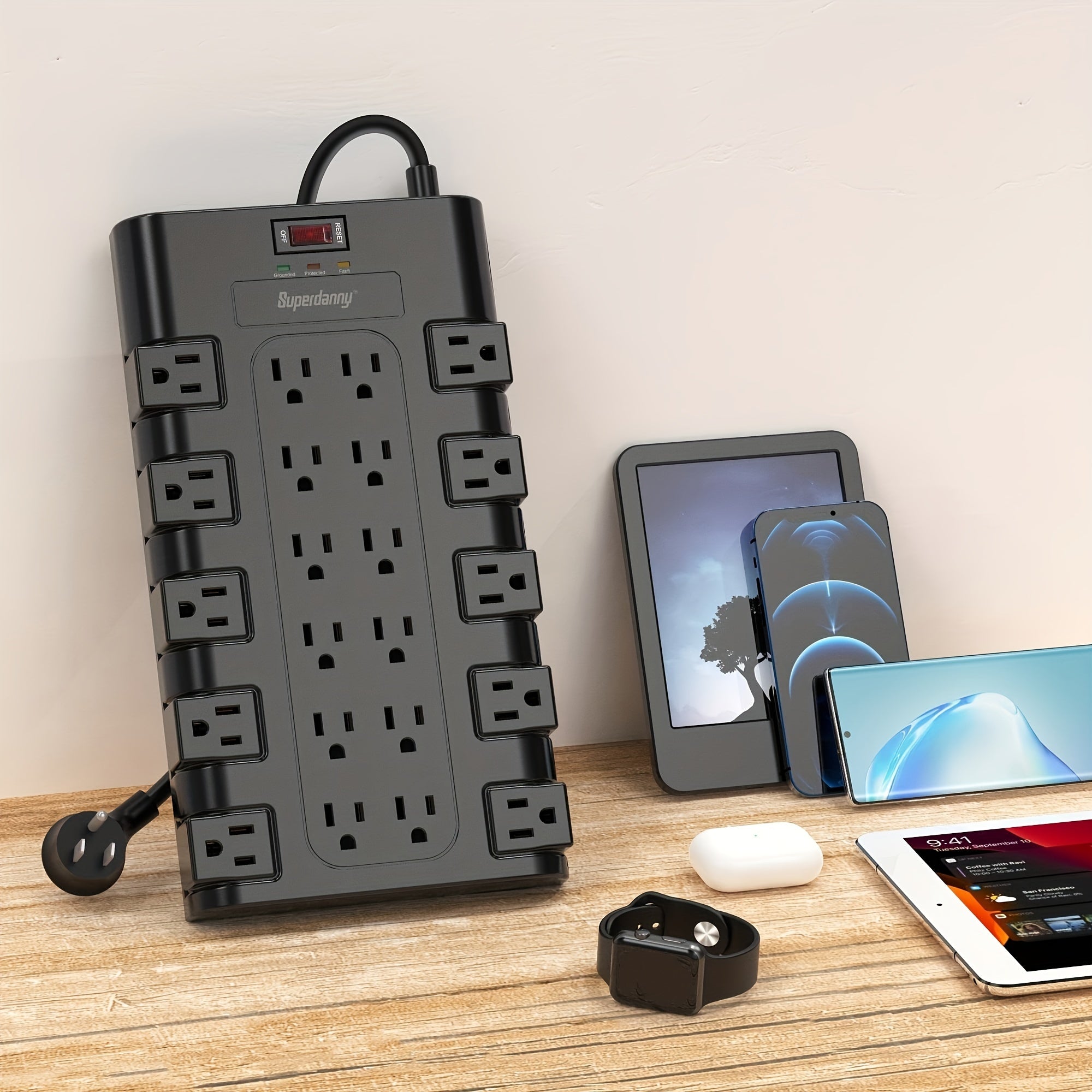 1875W/15A 6.5Ft Flat Plug Heavy Duty Surge Protector - ATSProducts