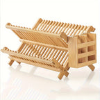 Large Bamboo Dish Rack with Utensil Holder - ATSProducts