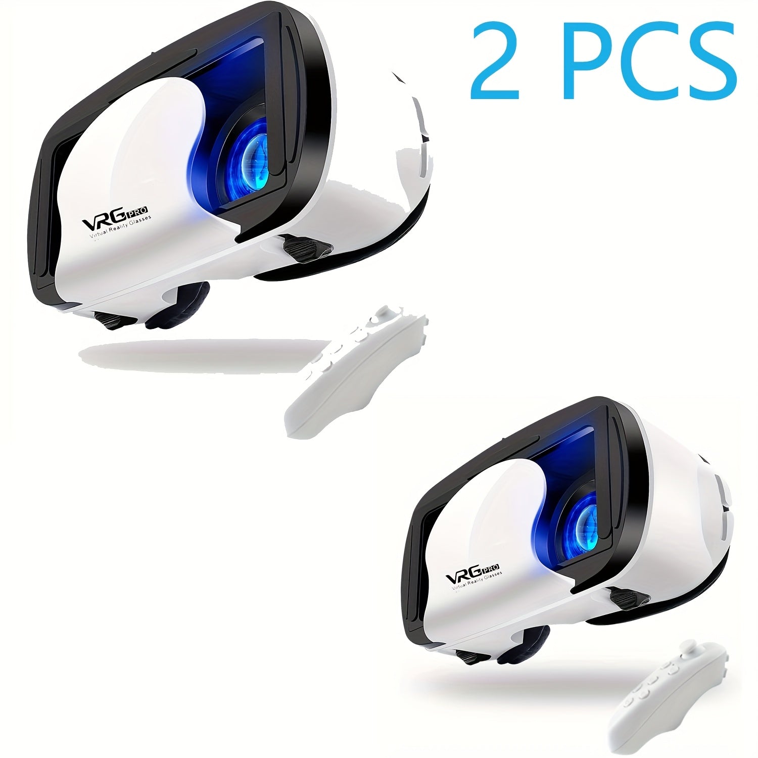 2pcs Adjustable 3D VR Headset With Controller - ATSProducts