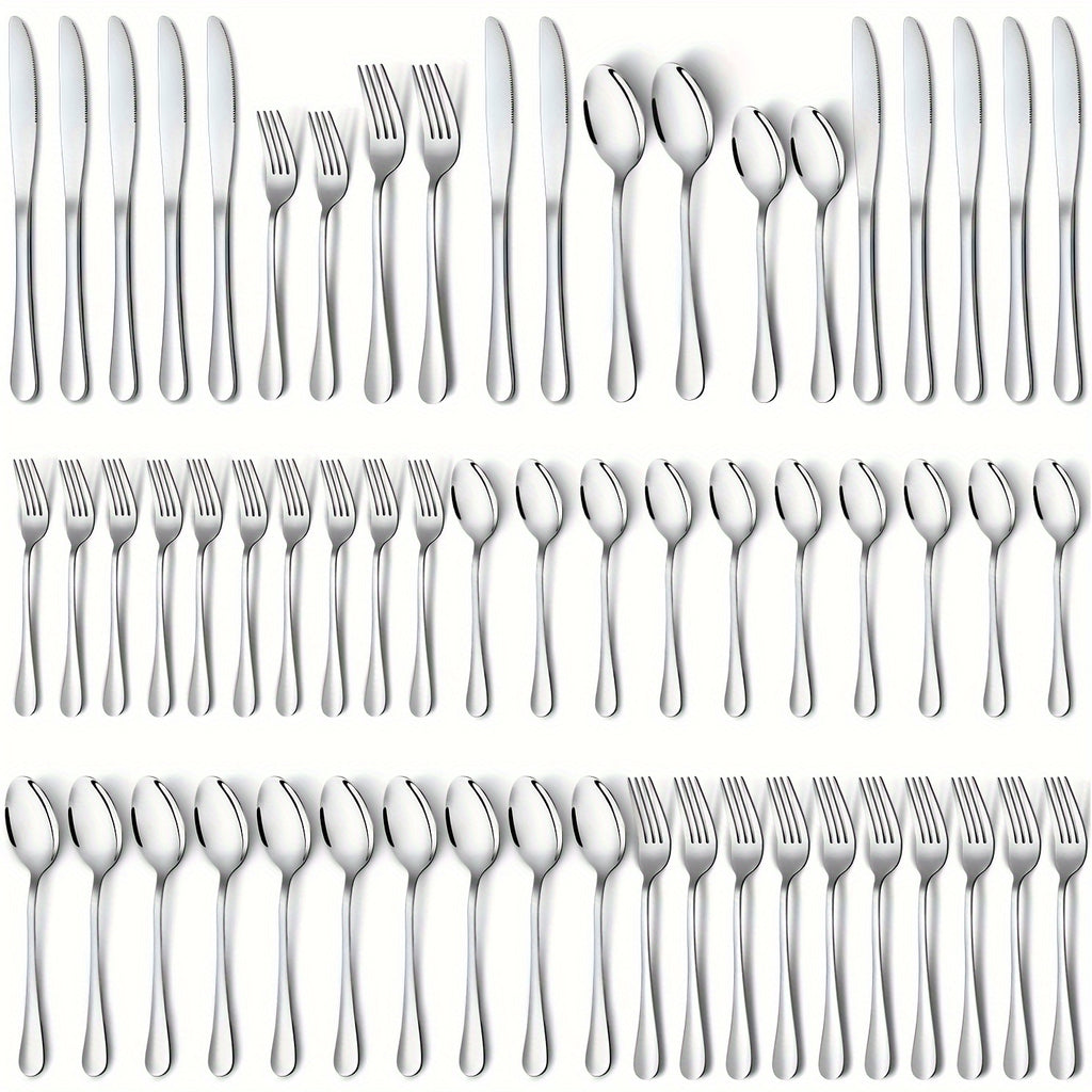 60Pc Stainless Steel Flatware Set - ATSProducts