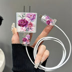 3-Piece Rose Pattern Transparent Charger Case - ATSProducts