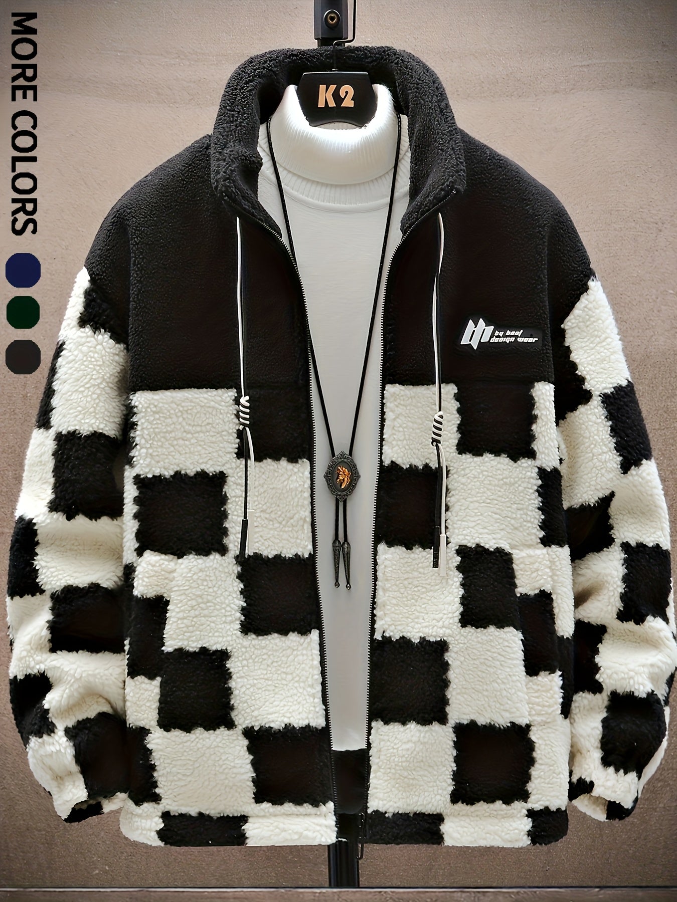 Plush Checkered Coat - ATSProducts