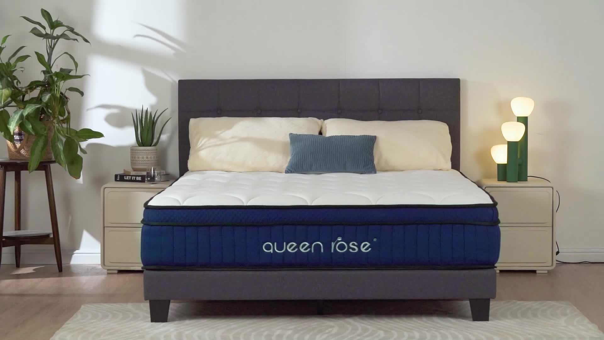 QUEEN ROSE 12 Inch Hybrid Mattress in a Box with Gel Memory Foam - ATSProducts