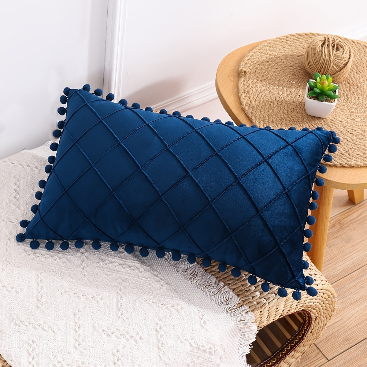 1pc Pom-Pom Decorative Throw Pillow Cover - ATSProducts