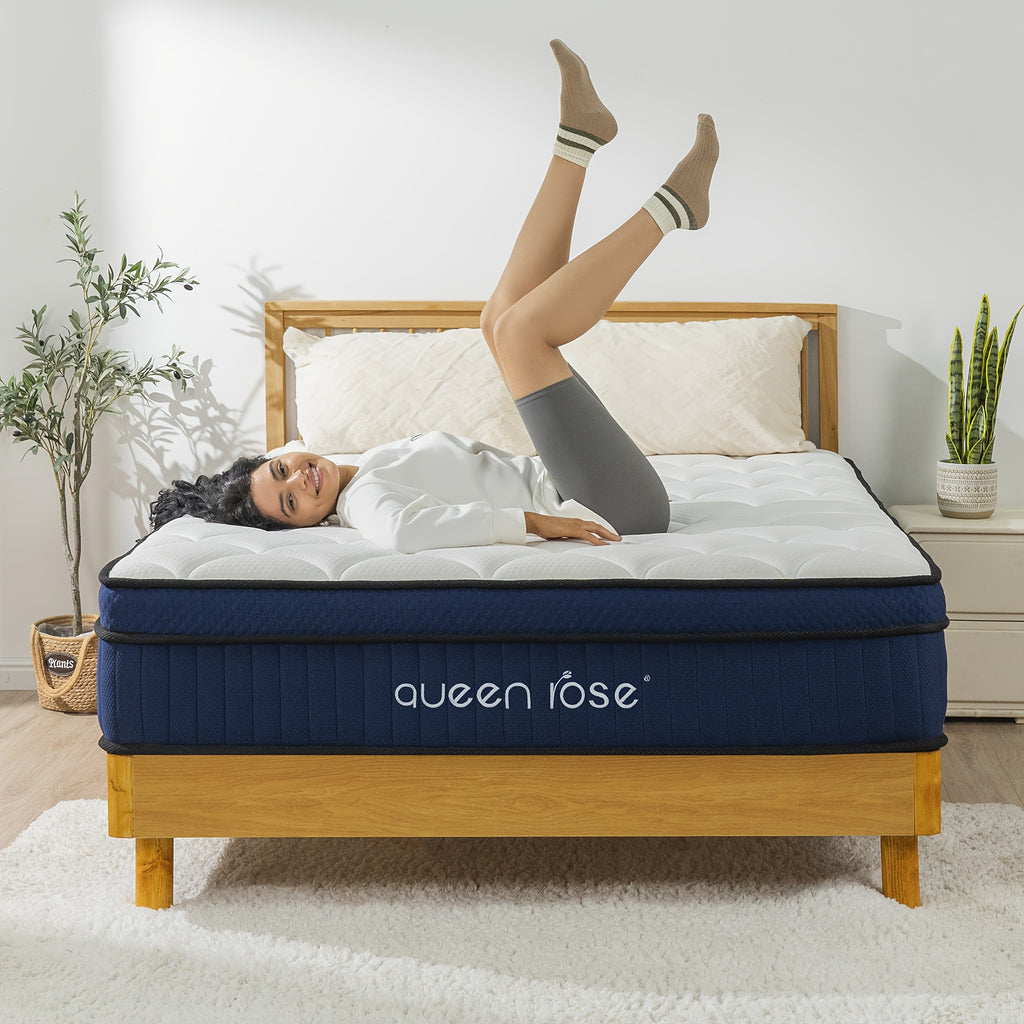 QUEEN ROSE 12 Inch Hybrid Mattress in a Box with Gel Memory Foam - ATSProducts