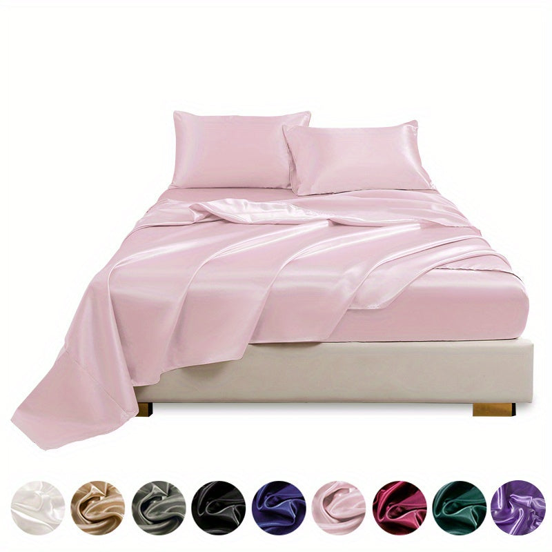 4pc Satin Bed Sheet Set - ATSProducts