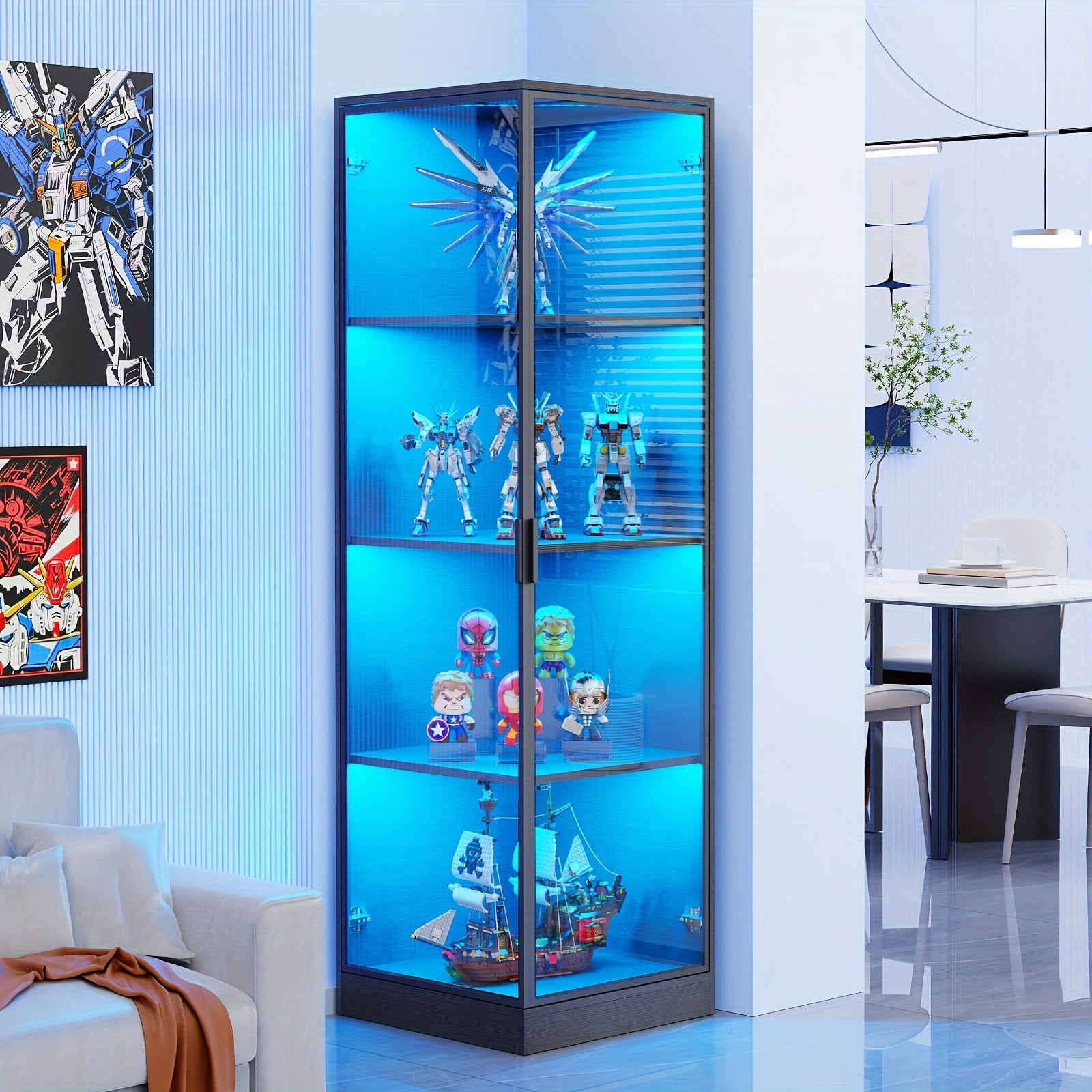 Corner Display Cabinet With Transparent Doors - ATSProducts