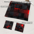 3pcs Stylish Tech-Themed Plaid Duvet Cover Set - ATSProducts
