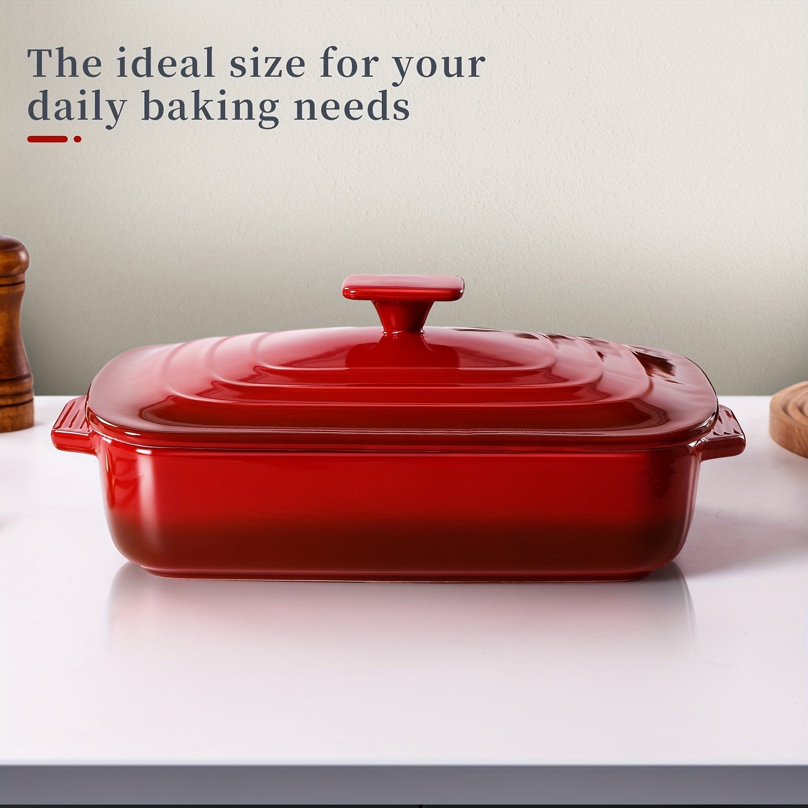 4Qt Large Ceramic Casserole Dish With Lid - ATSProducts