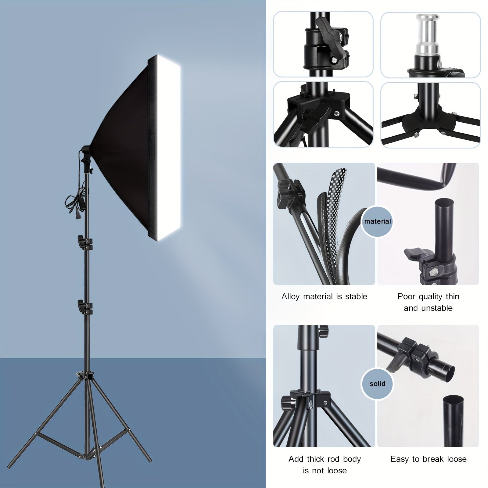 BTFOOR US Plug Adapters Softbox Lighting Kit & Tripod - ATSProducts